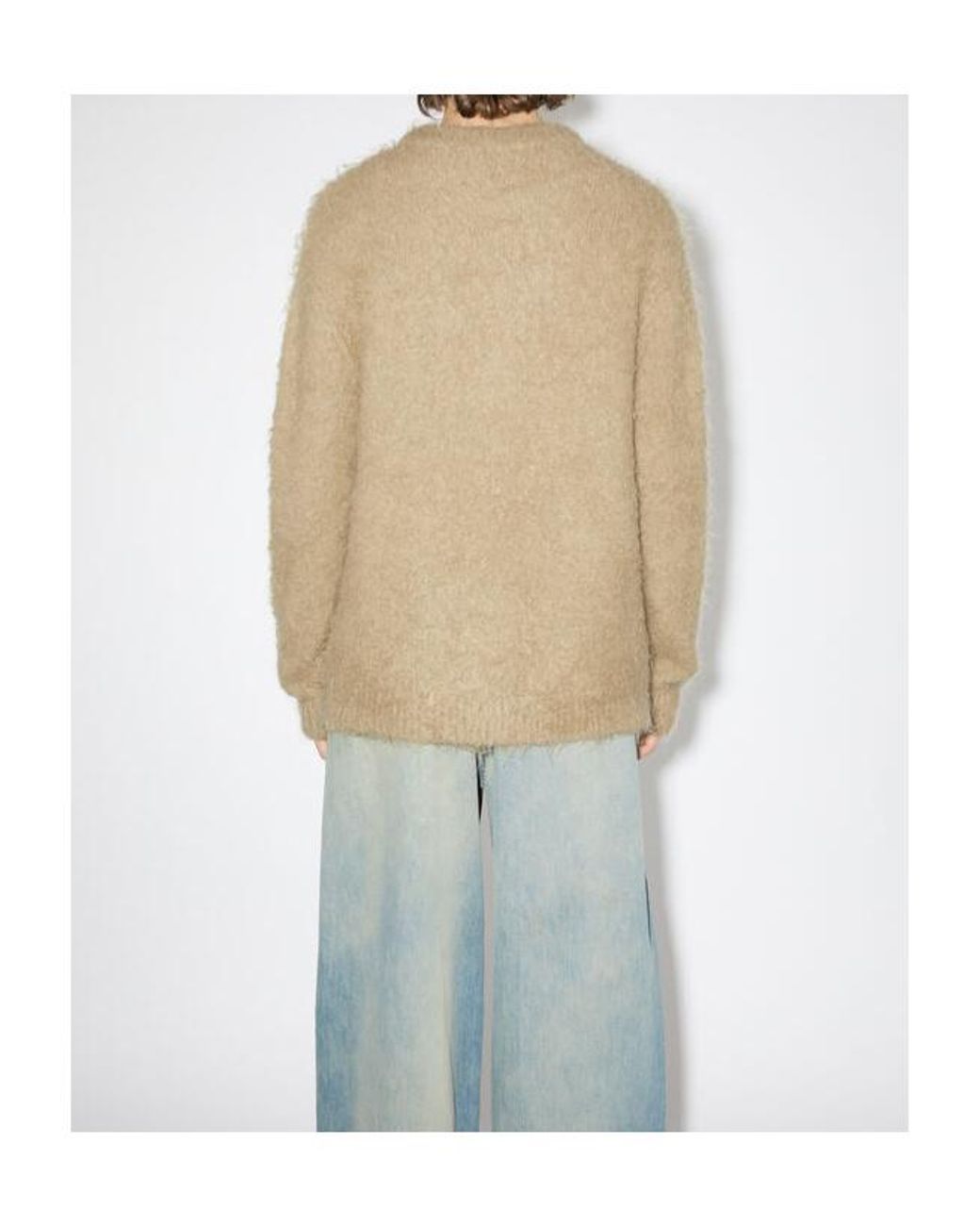 Acne Natural Crewneck Knitted Sweater for men