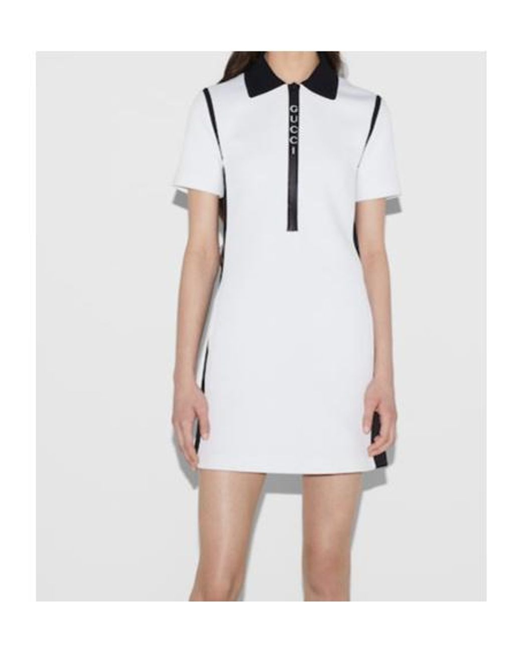 Gucci White Jacquard Mini Polo Dress