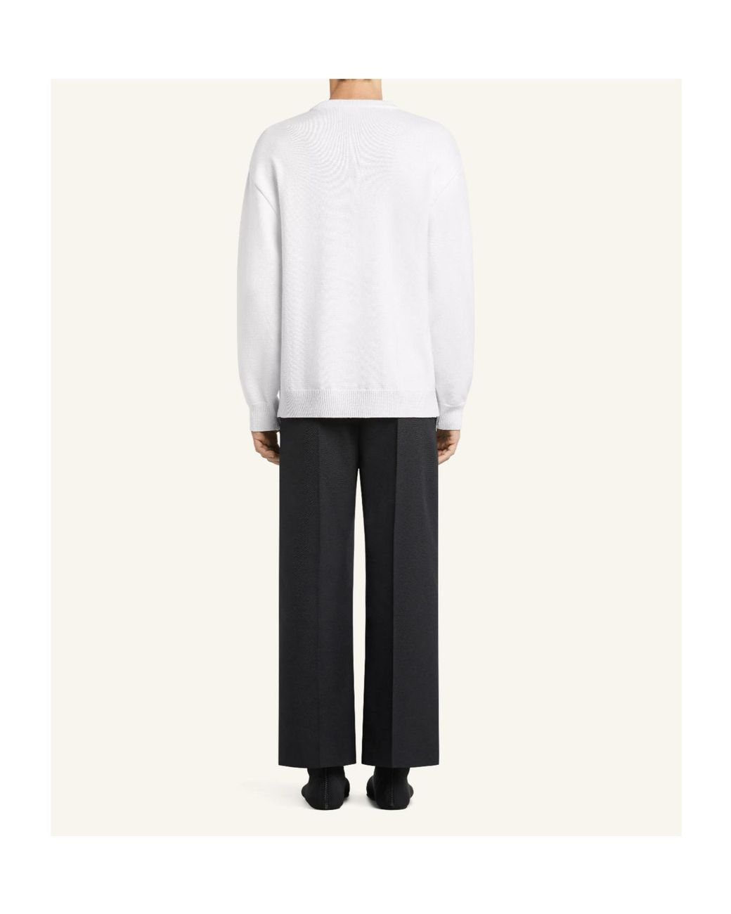 Courreges White Chest-Pocket Crew-Neck Sweater for men