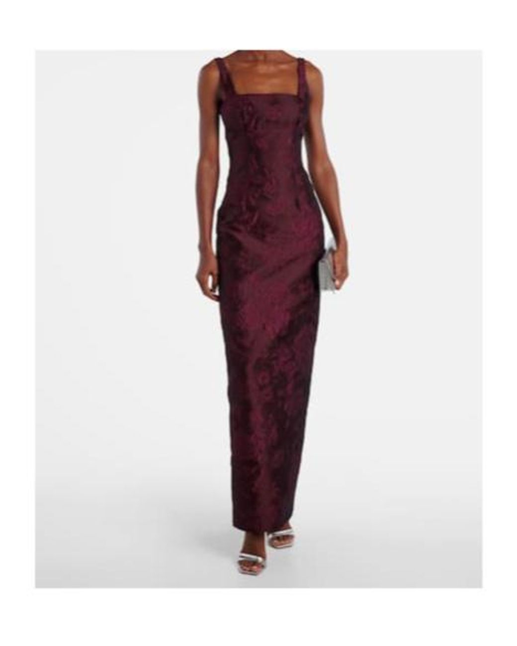 Emilia Wickstead Purple Micheline Floral Cloque Gown