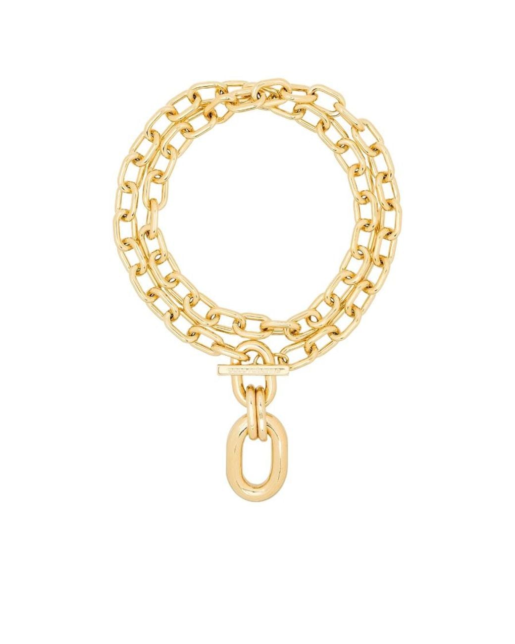 Rabanne Metallic Double-Wrap Chain Necklace