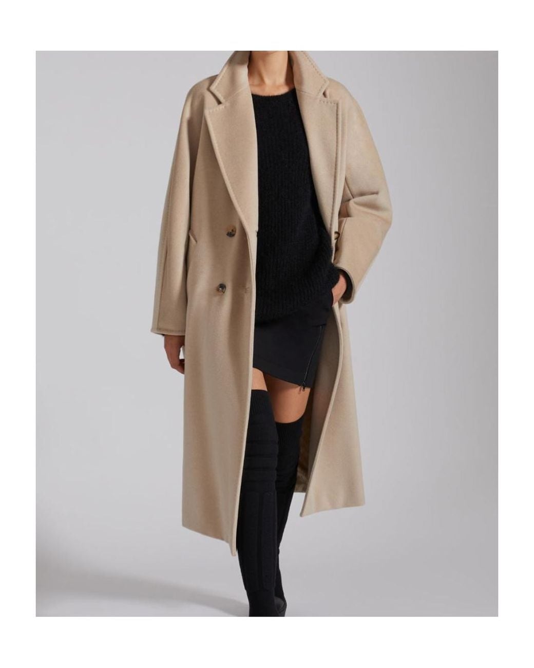 Max Mara Natural Madame Belted Double-Breasted Coat
