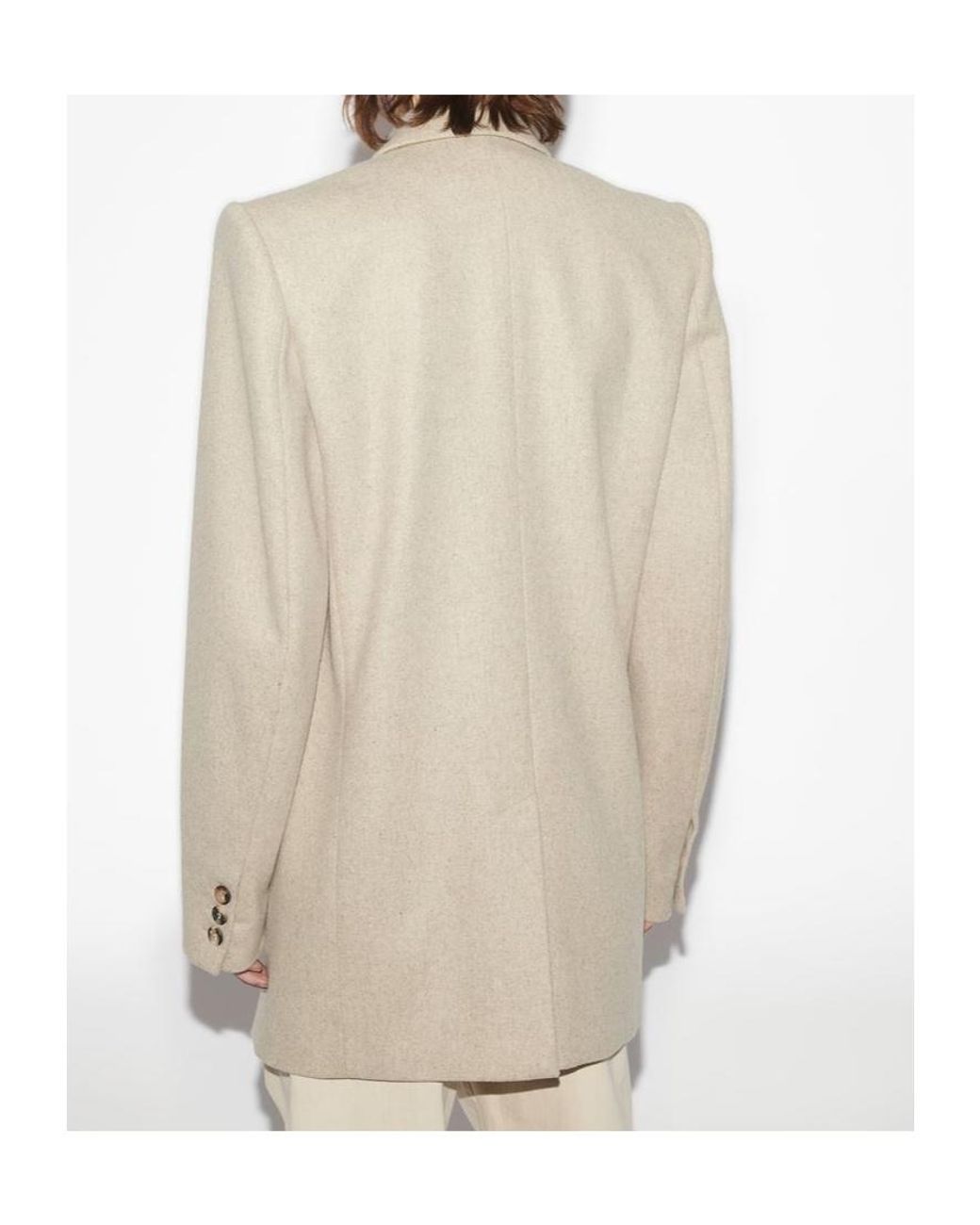 Isabel Marant Natural Double-Breasted Tailored Blazer
