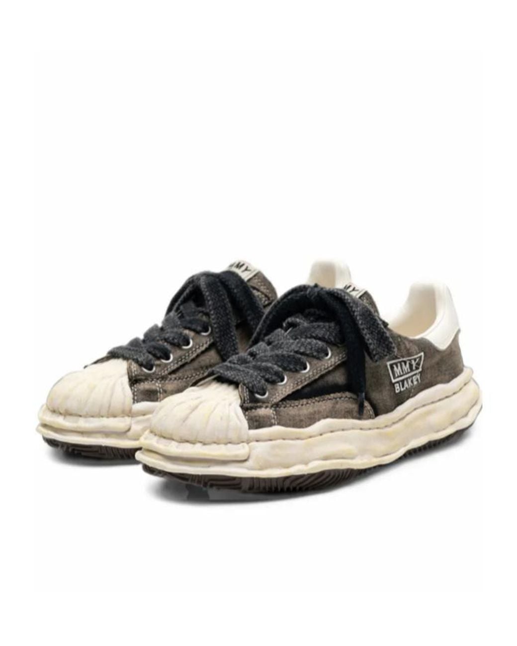 Maison Mihara Yasuhiro Gray Blakey Bleached-Canvas Sneakers for men