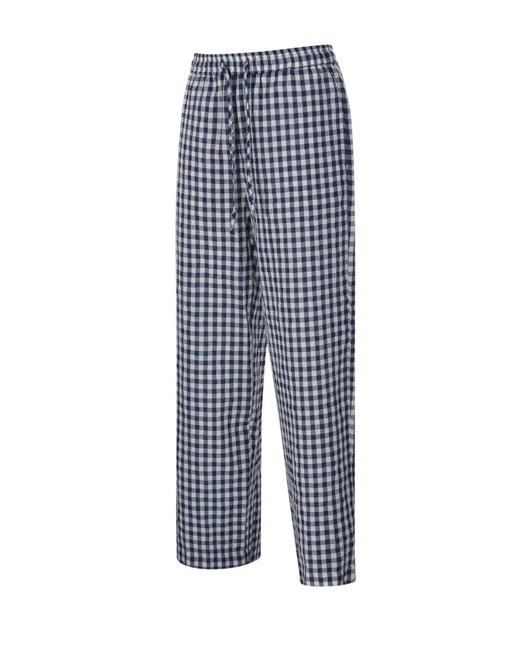 DUNST Blue Checked Drawstring Trousers