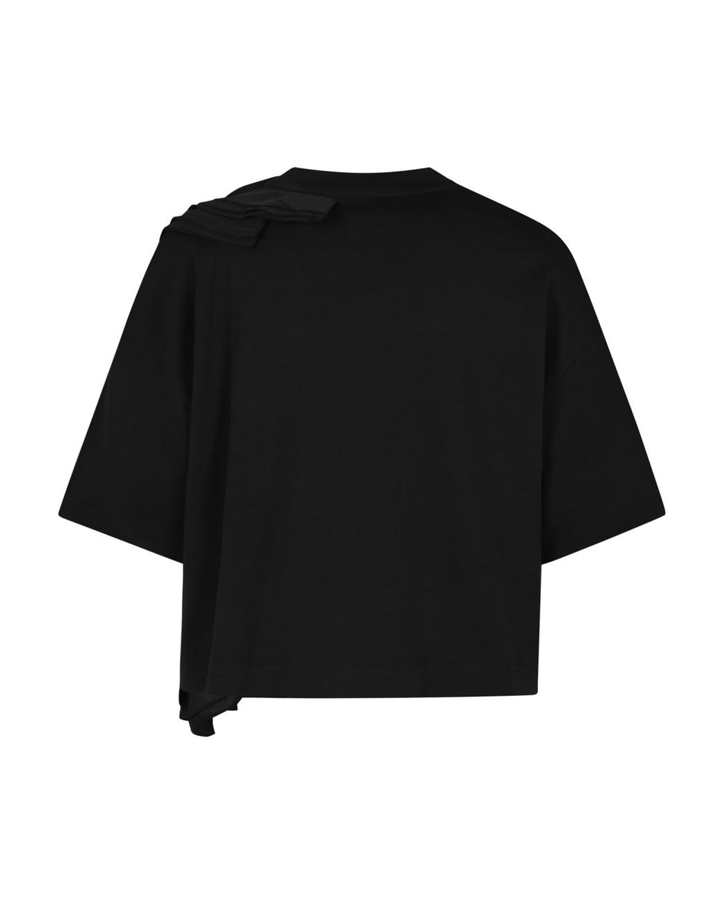 Max Mara Black Frilly Jersey T-Shirt