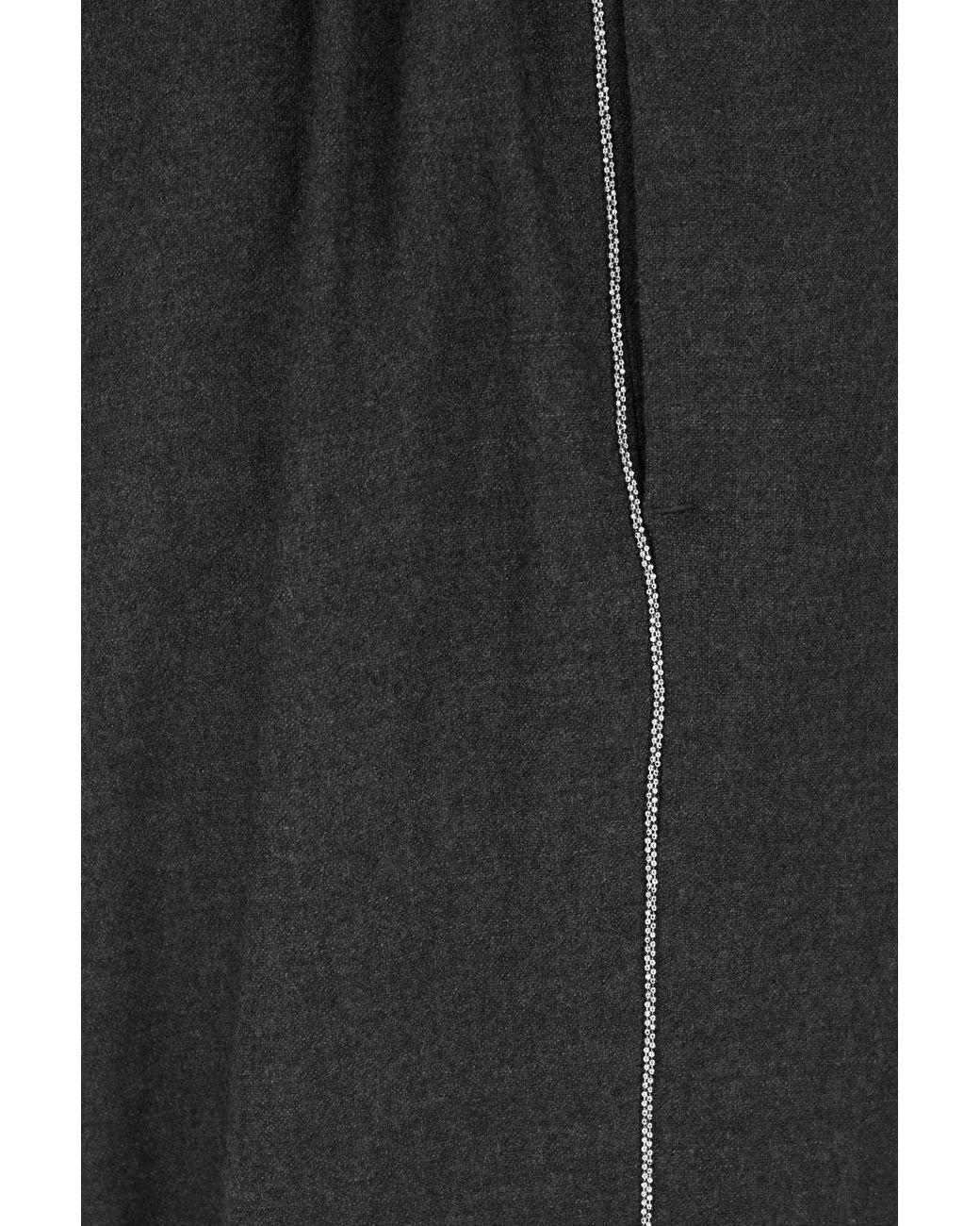 Peserico Gray Bead-Embellished Elasticated-Waistband Trousers