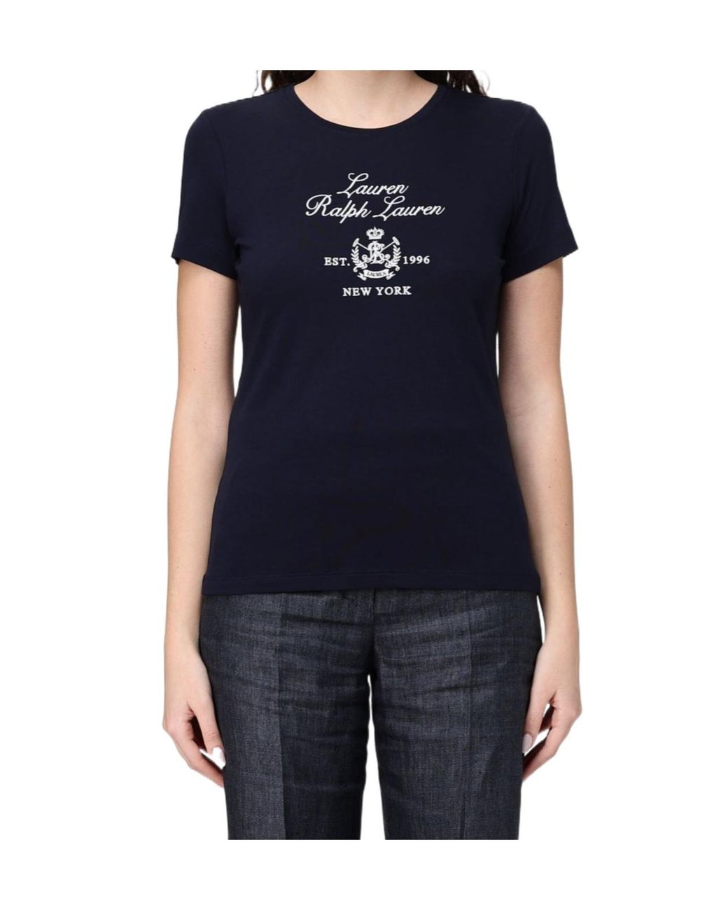 Ralph Lauren Black Lauren Logo Printed Crewneck T-Shirt