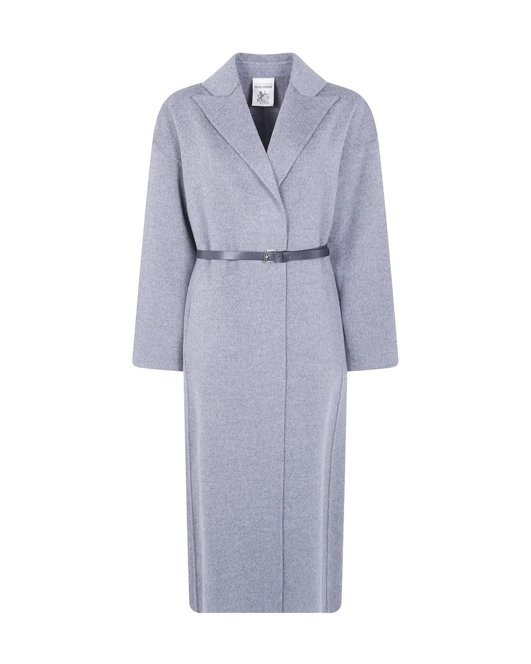 Semicouture Blue Belted Coat