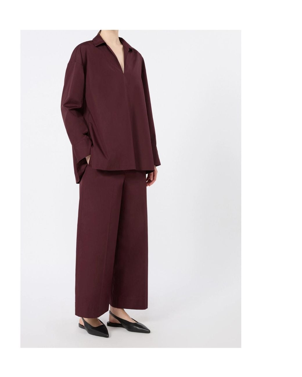 Max Mara Purple Cotton Poplin Blouse