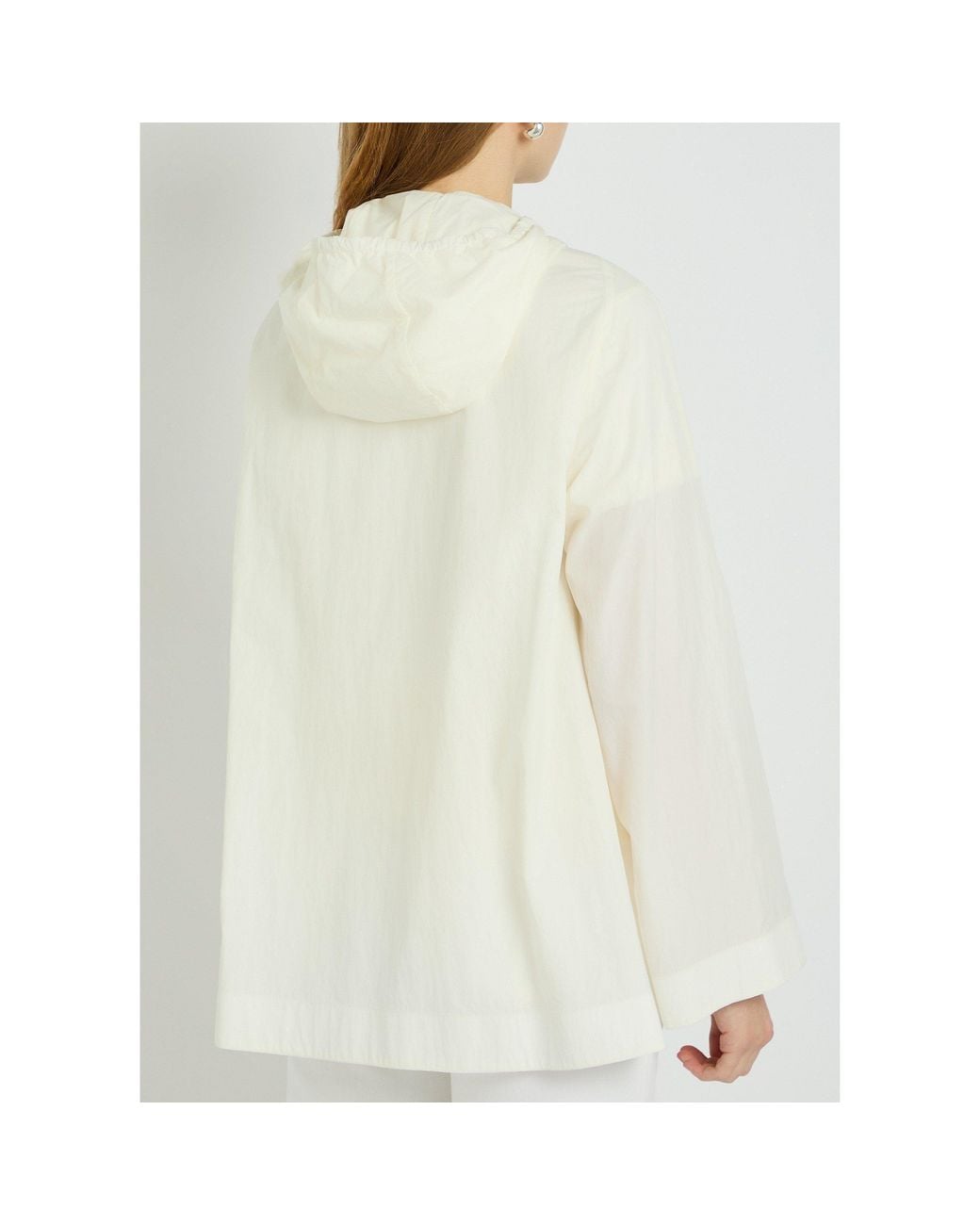 Moncler White Short Hooded Jacket
