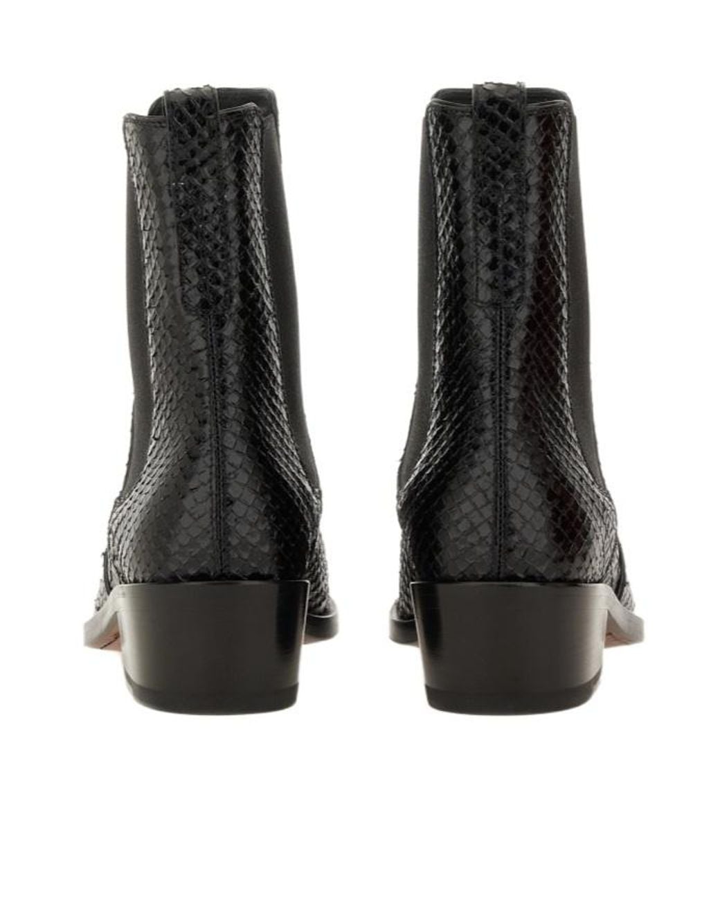 Tom Ford Black Embossed Slip-On Boots