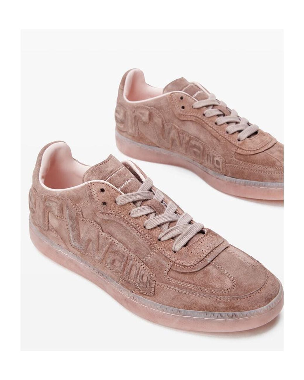 Alexander Wang Brown Lex Logo-Embossed Suede Sneakers
