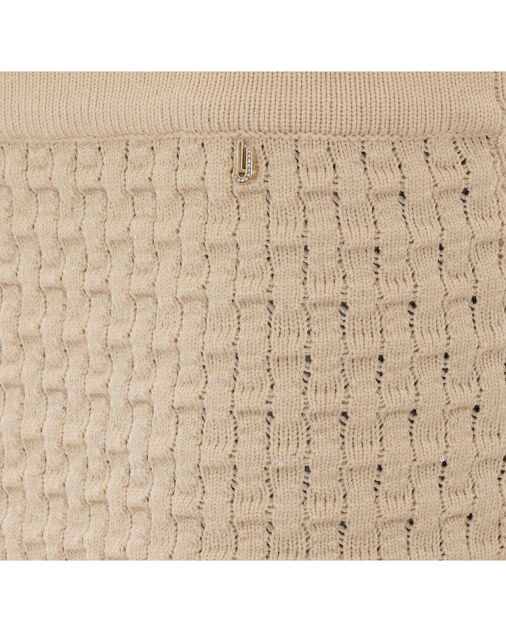 Liu Jo Natural Fringed Knitted Skirt