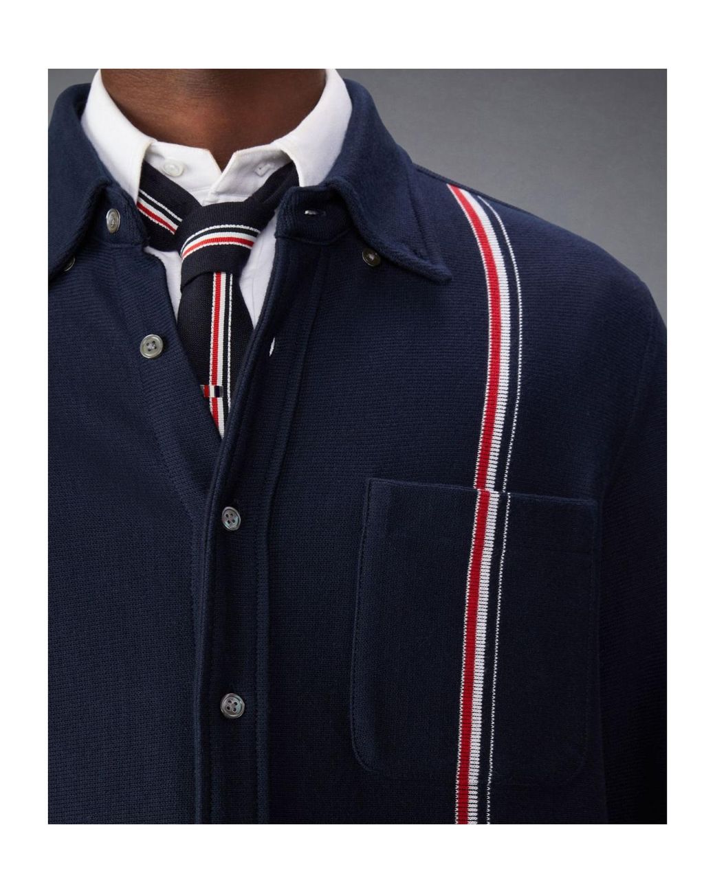 Thom Browne Blue Buttoned Jacket for men