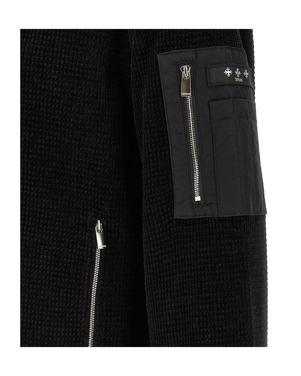 Tatras Black Gavrio Waffle Bomber Jacket for men