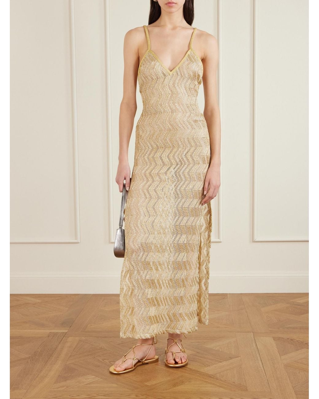 Missoni Natural Metallic Crochet-Knit Coverup