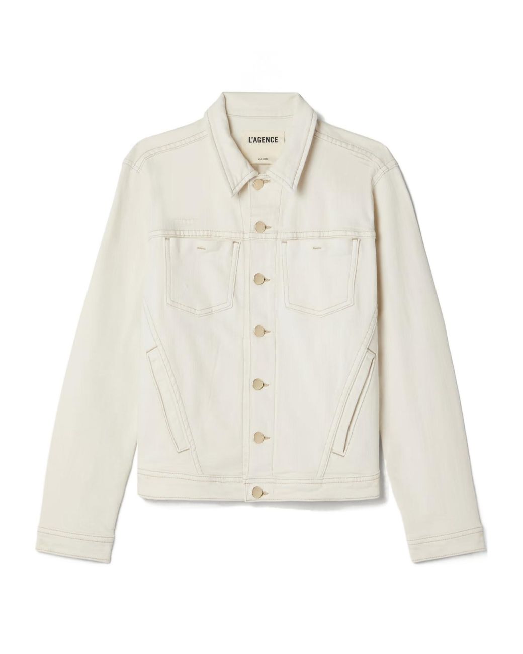 L'Agence White Stretch-Denim Jacket