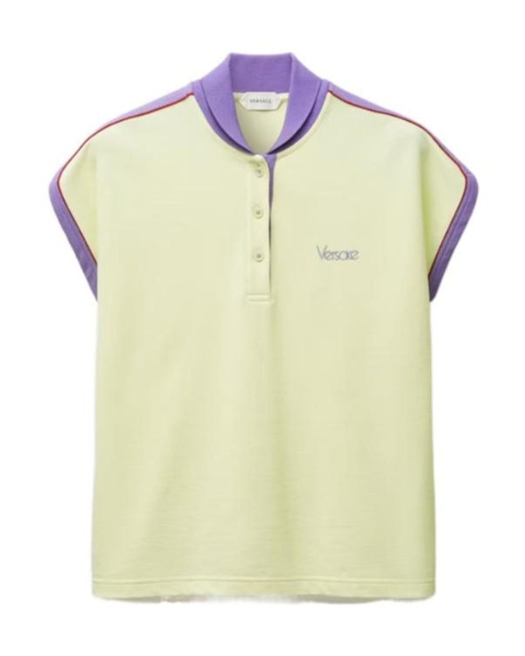 Versace Yellow Embroidered-Logo Piqué Polo Shirt