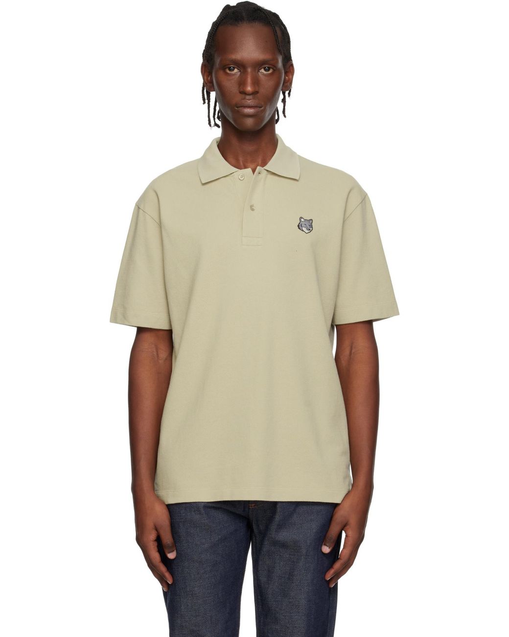 Maison Kitsuné White Maison Kitsuné Fox Head Comfort Polo Shirt for men