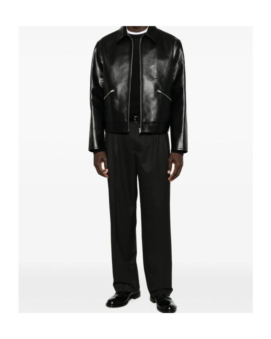 Jil Sander Black Leather Jackets for men