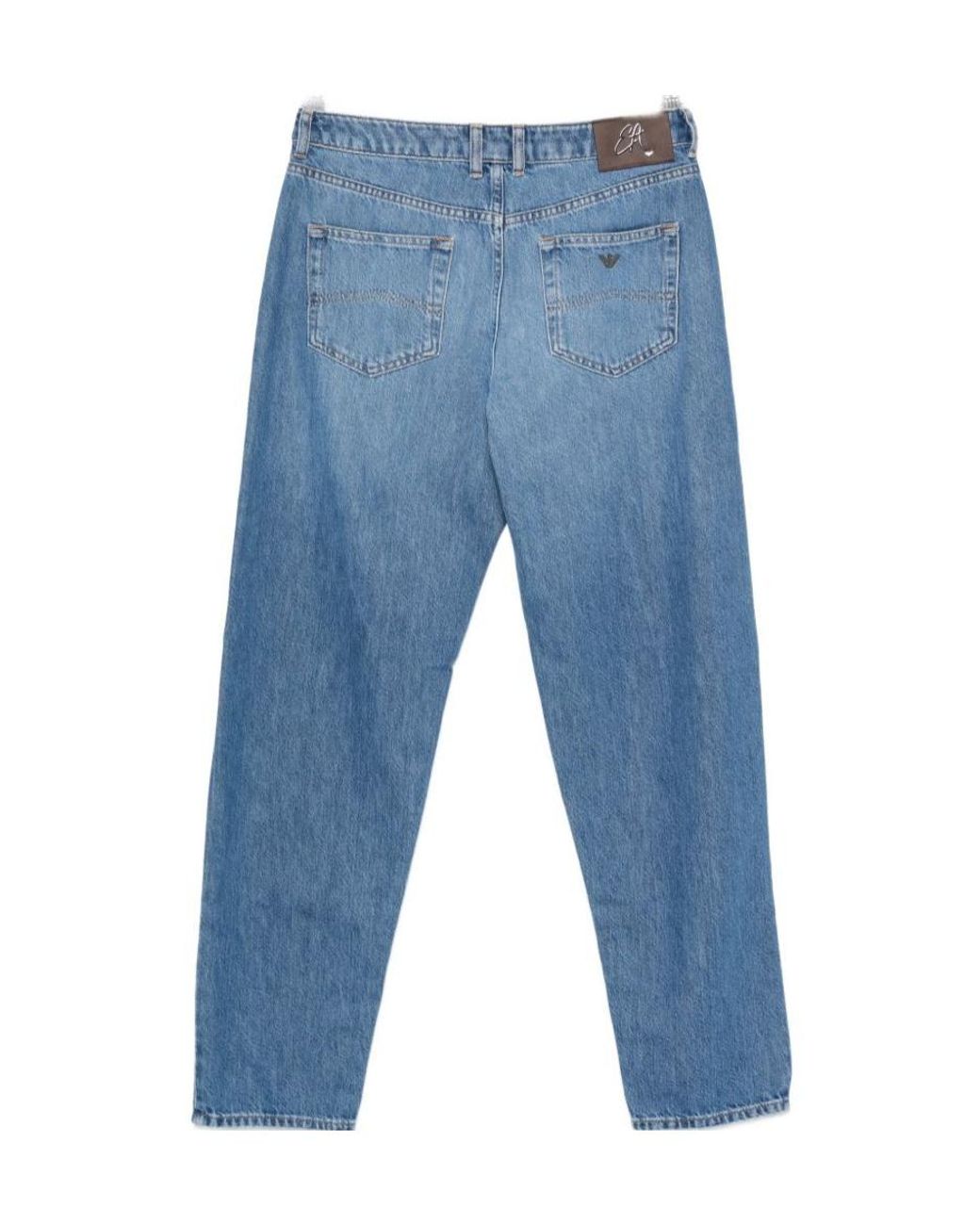 Emporio Armani Blue Logo-Plaque Jeans