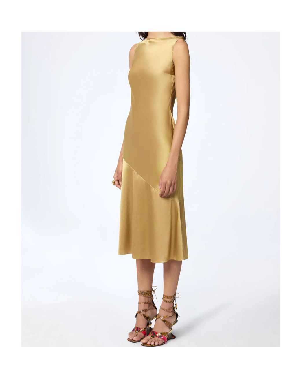 Nina Ricci Yellow Open-Back Midi Dress