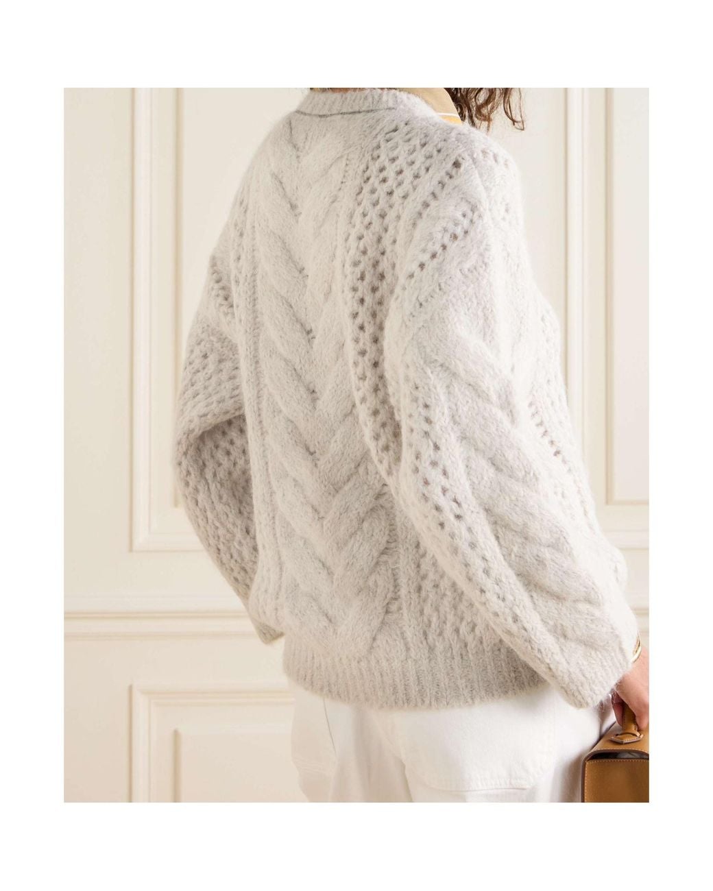 Brunello Cucinelli White Chunky-Knit Crewneck Jumper