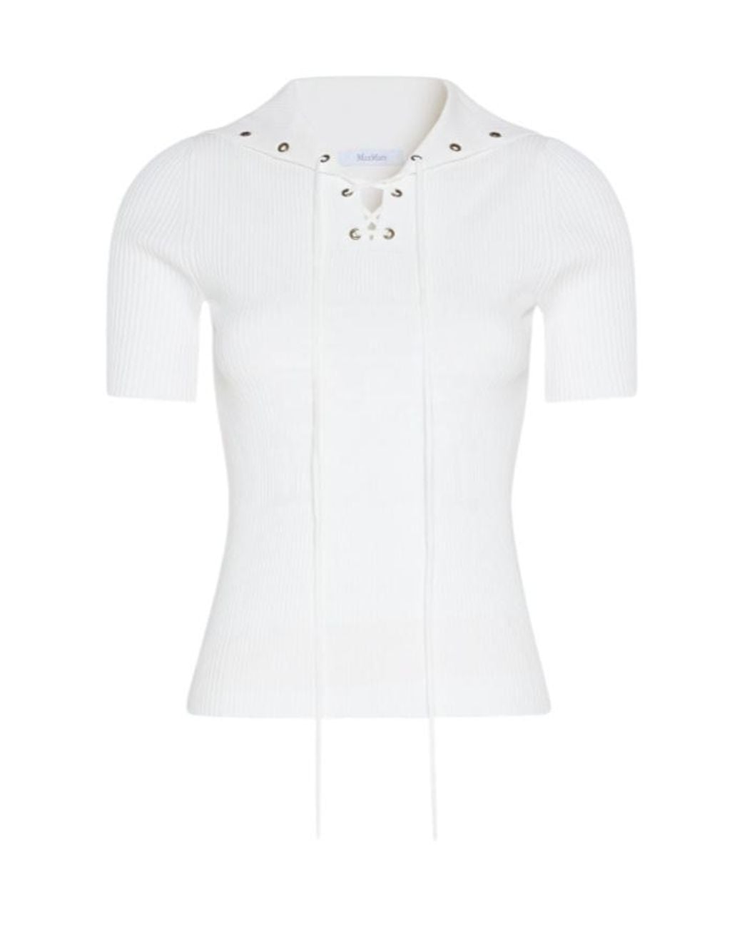 Max Mara White Short-Sleeved Knit Top