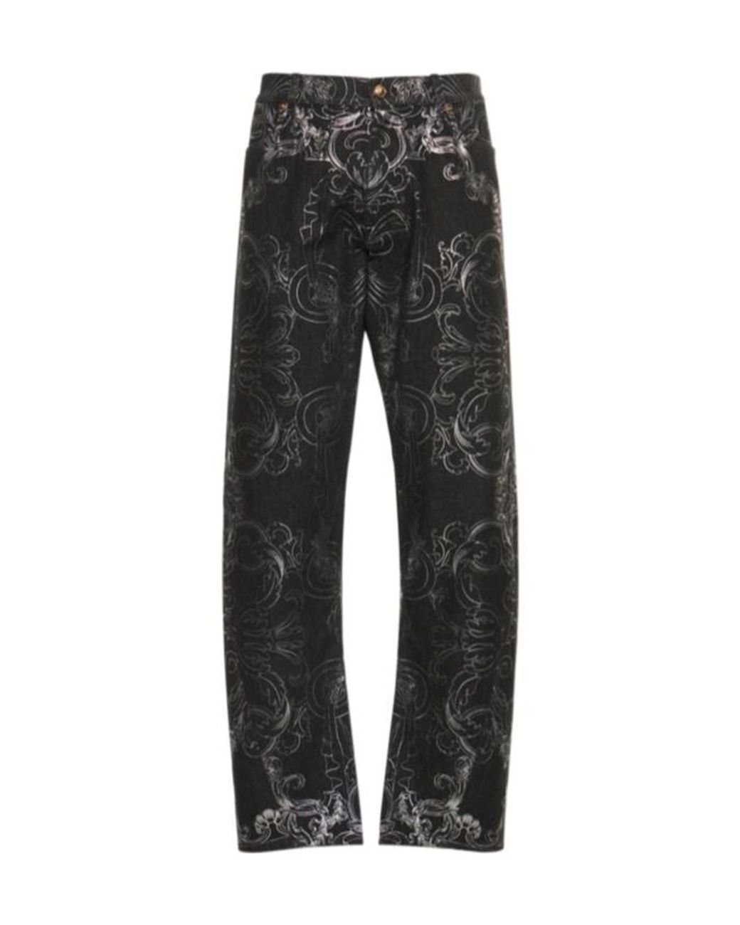 Versace Black Midrise Straightleg Jeans for men