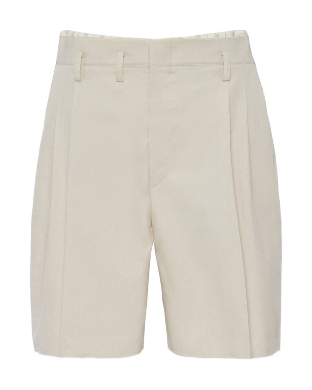 Maison Margiela White Pleated Tailored Shorts for men