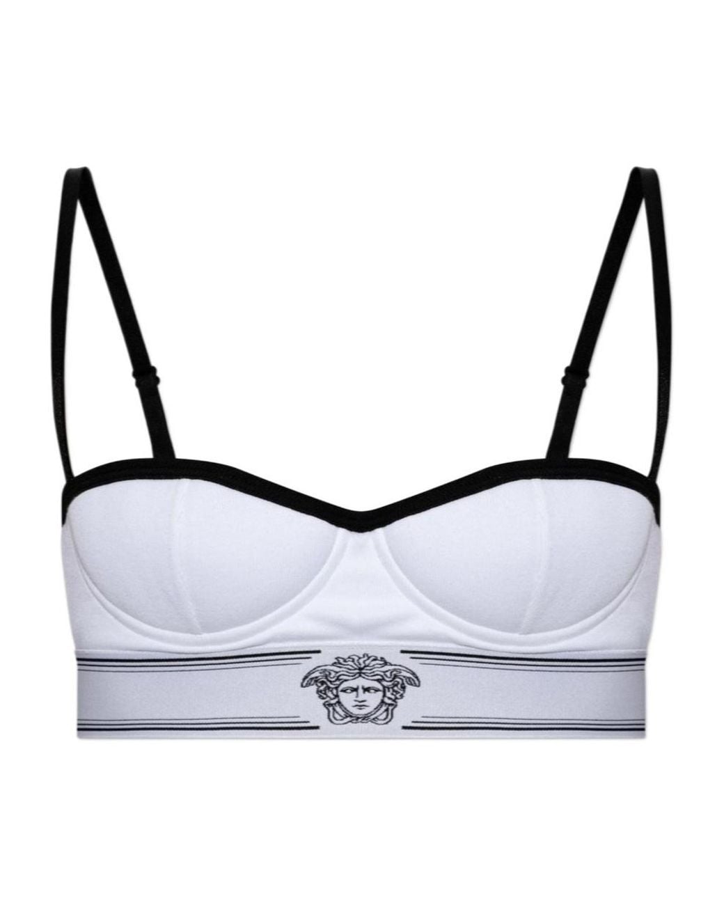 Versace Gray Medusa Logo Bralette