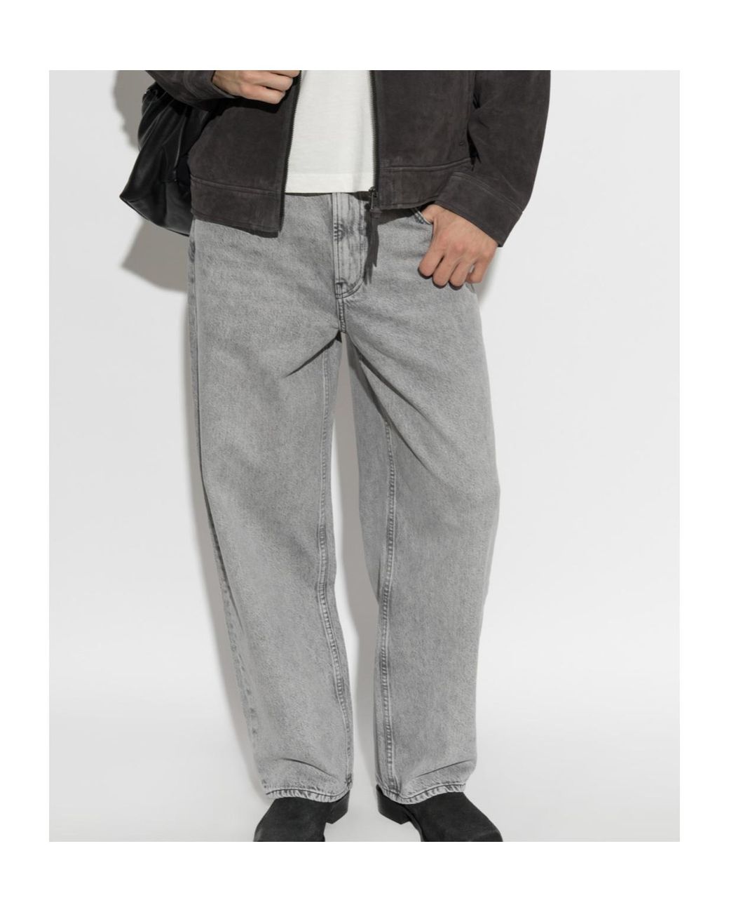 AllSaints Gray Belt Loop Jeans for men