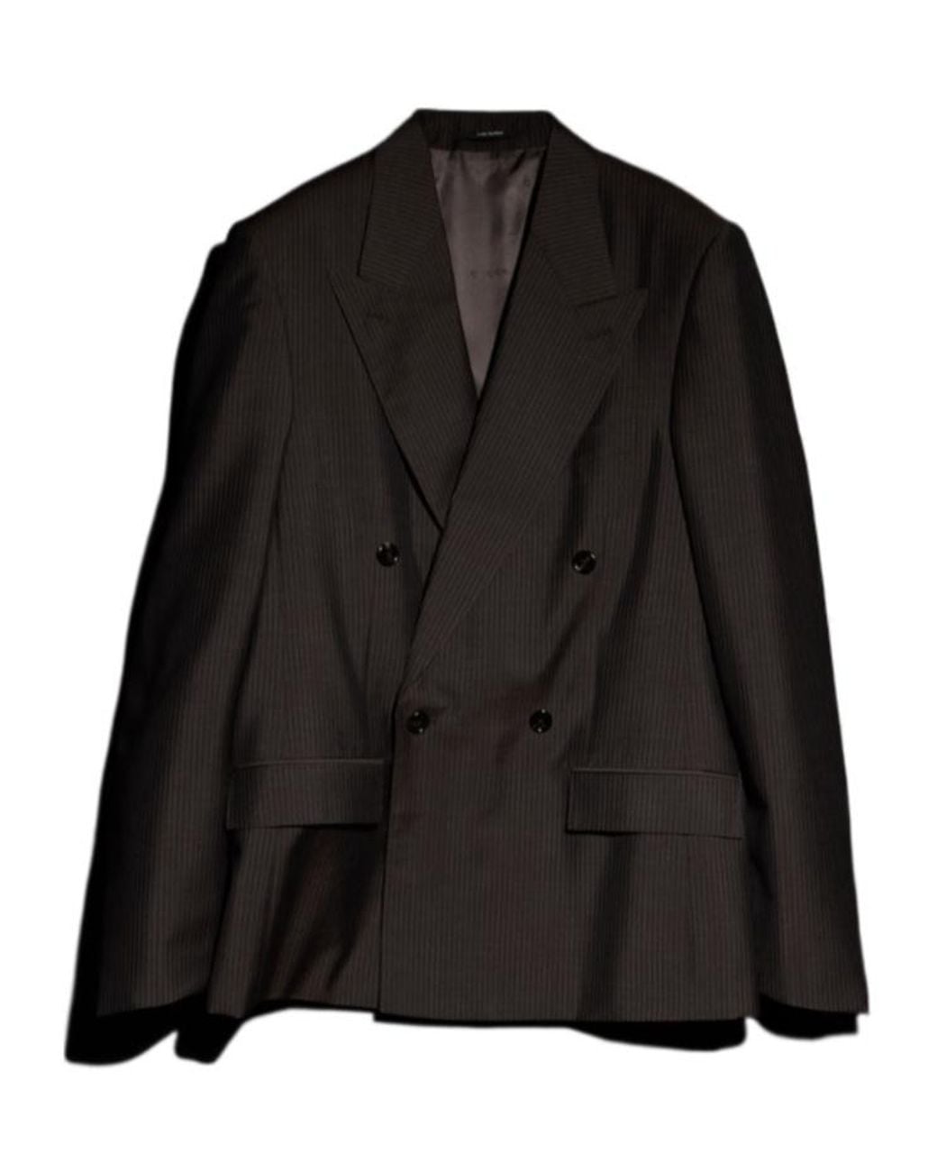 Gucci Black Pinstripe Wool Mohair Jacket