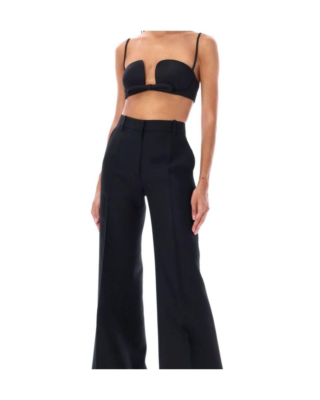 Valentino Black Bow-Tie Strapped Bra