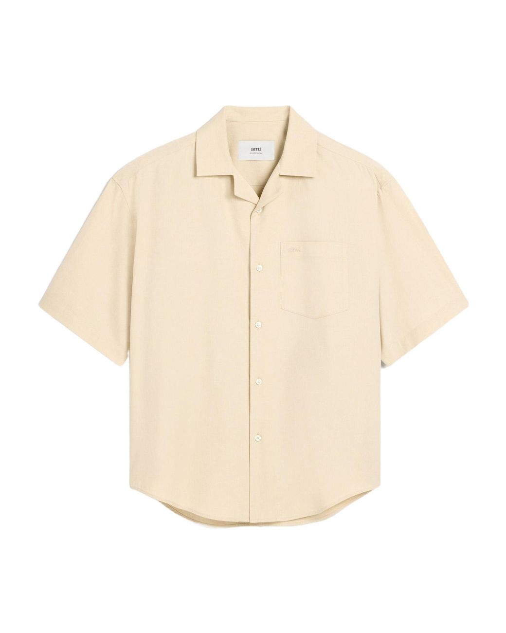 AMI Natural Short-Sleeved Boxy Shirt for men