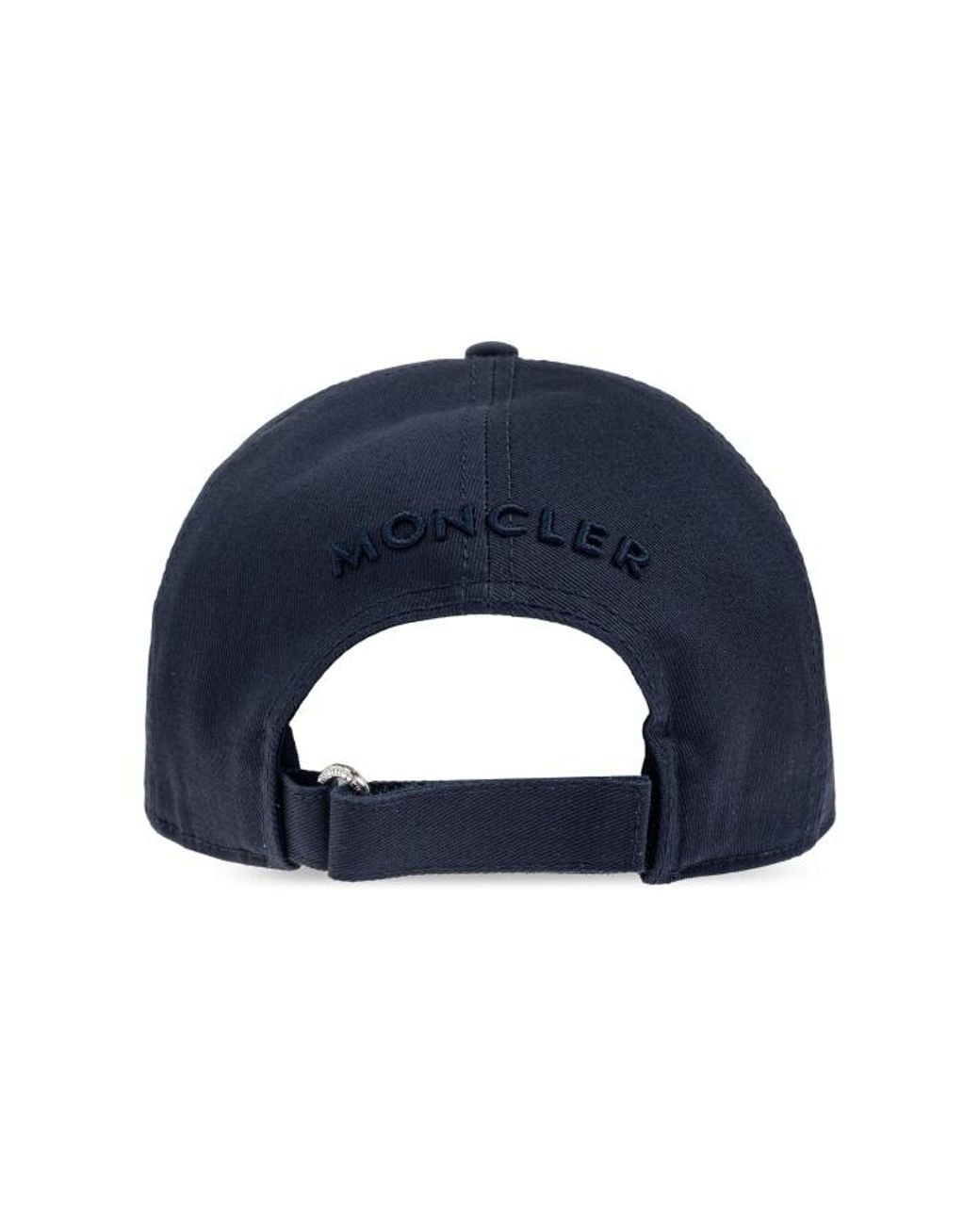 Moncler Blue Logo Patch Curved Peak Cap for men