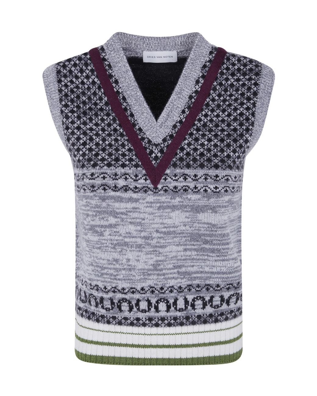 Dries Van Noten Blue Fitted Cashmere Top