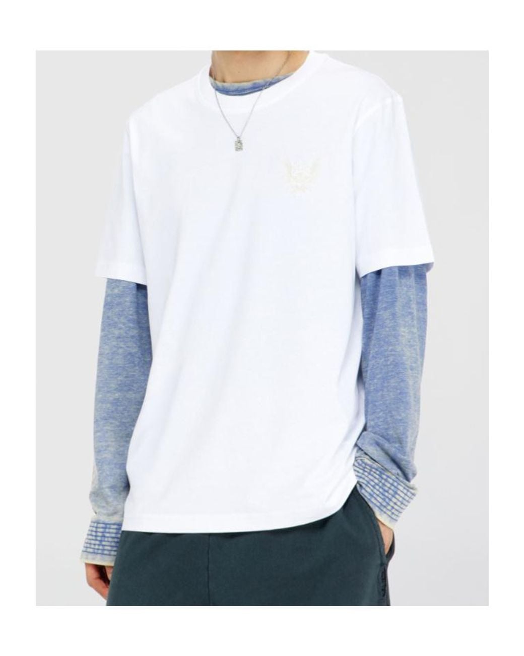 DIESEL White Cotton T-Shirt With Chest Logo Motif for men