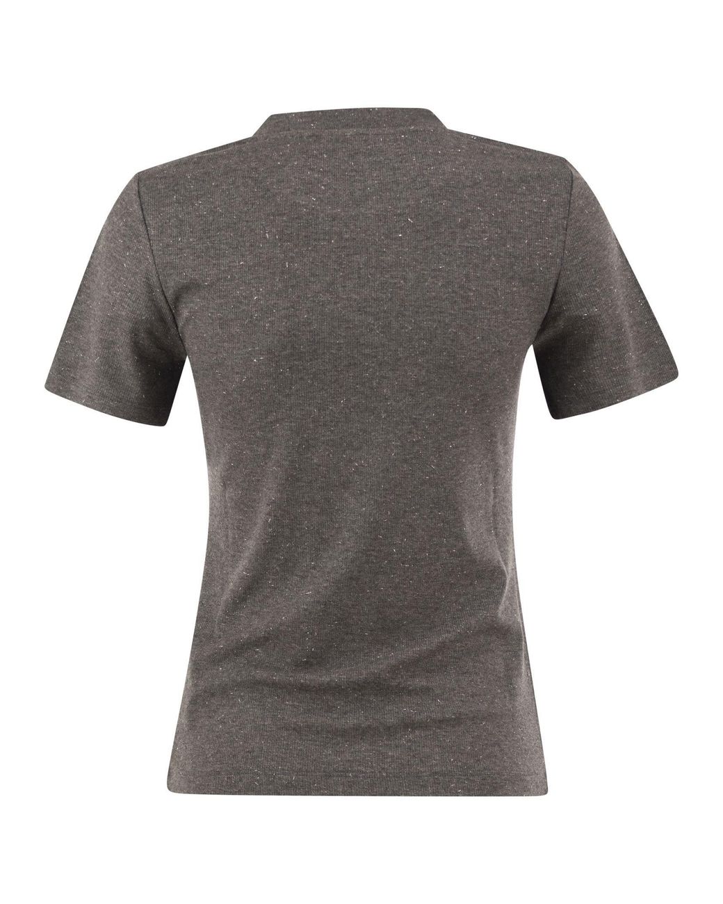 Peserico Gray Viscose Jersey T-Shirt With Lurex