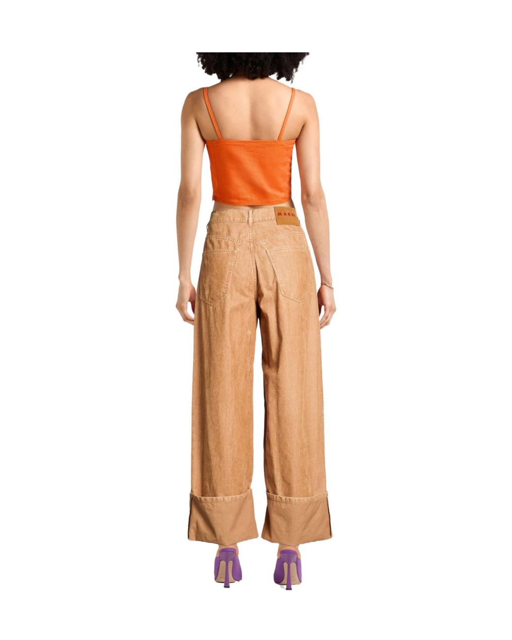 Marni Natural Solid Color Casual Trousers