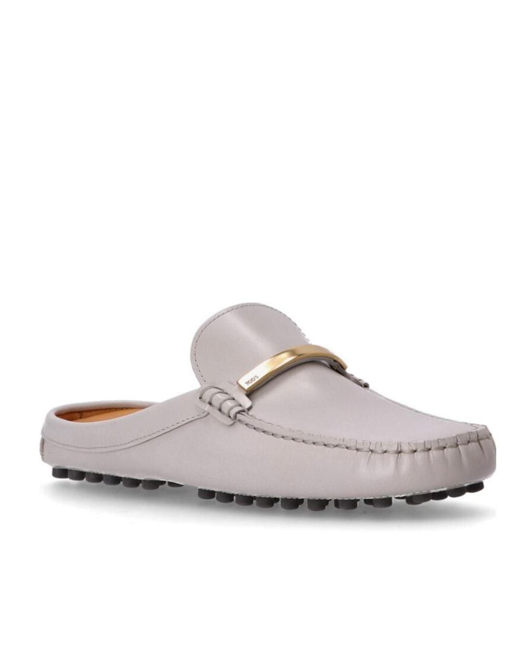 Tod's White Logo Engraved Slip-On Sandals