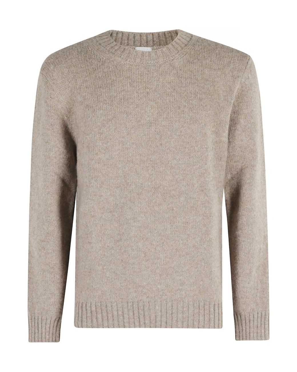 Eleventy Brown Ribbed-Knit Crewneck Jumper for men
