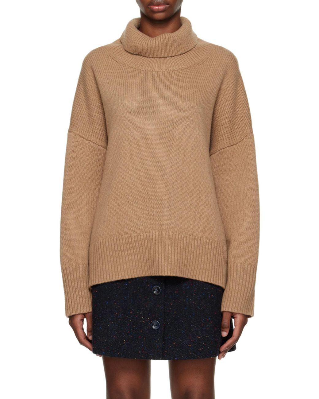 Chloé Brown Chloé High-Neck Loose-Fit Sweater