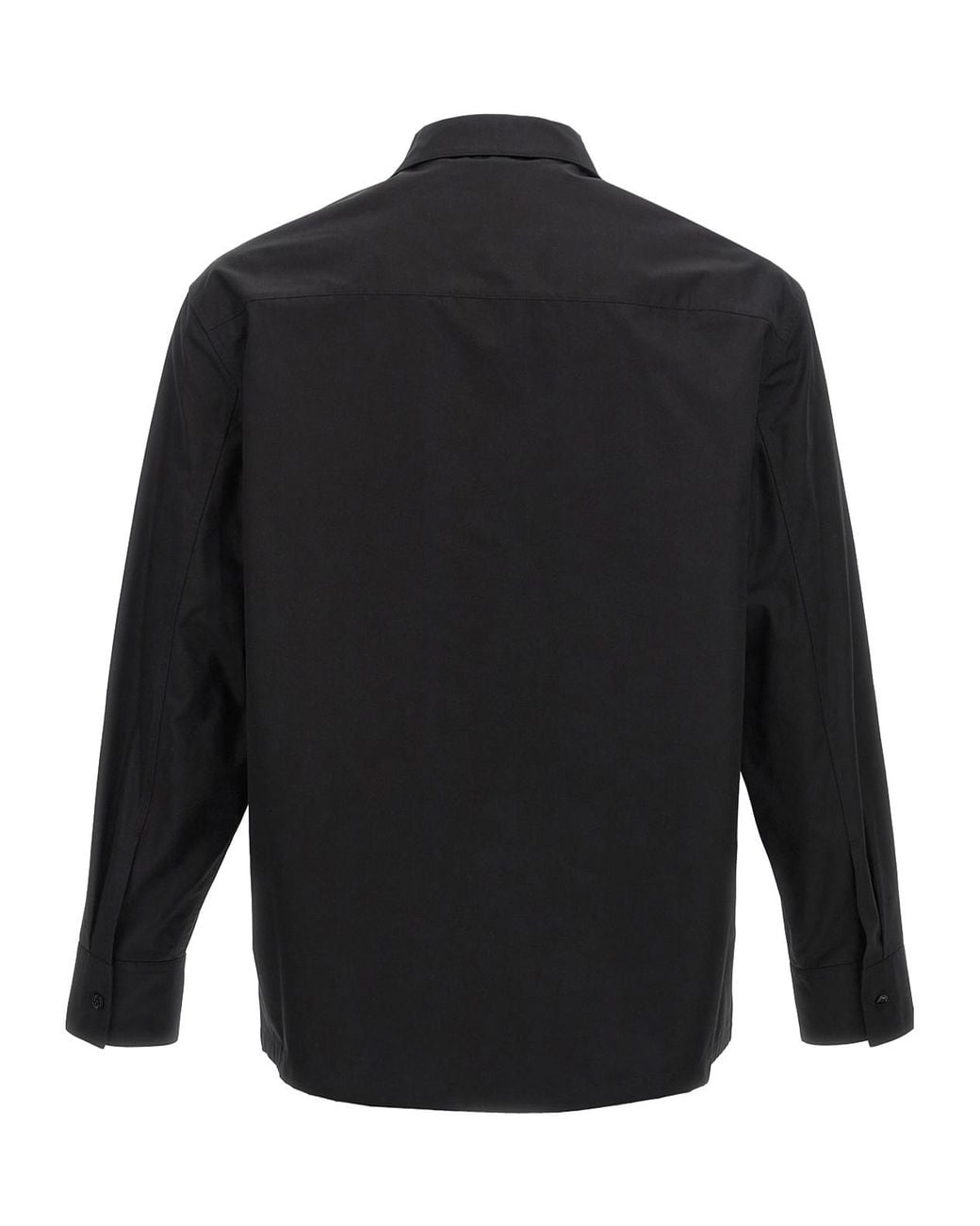 Jil Sander Black Long Sleeved Zip-Up Shirt for men