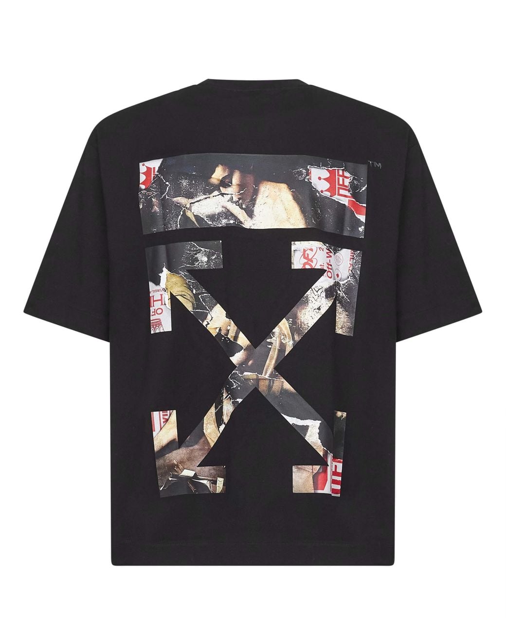 Off-White c/o Virgil Abloh Black Paint Arrow Cotton T-Shirt for men