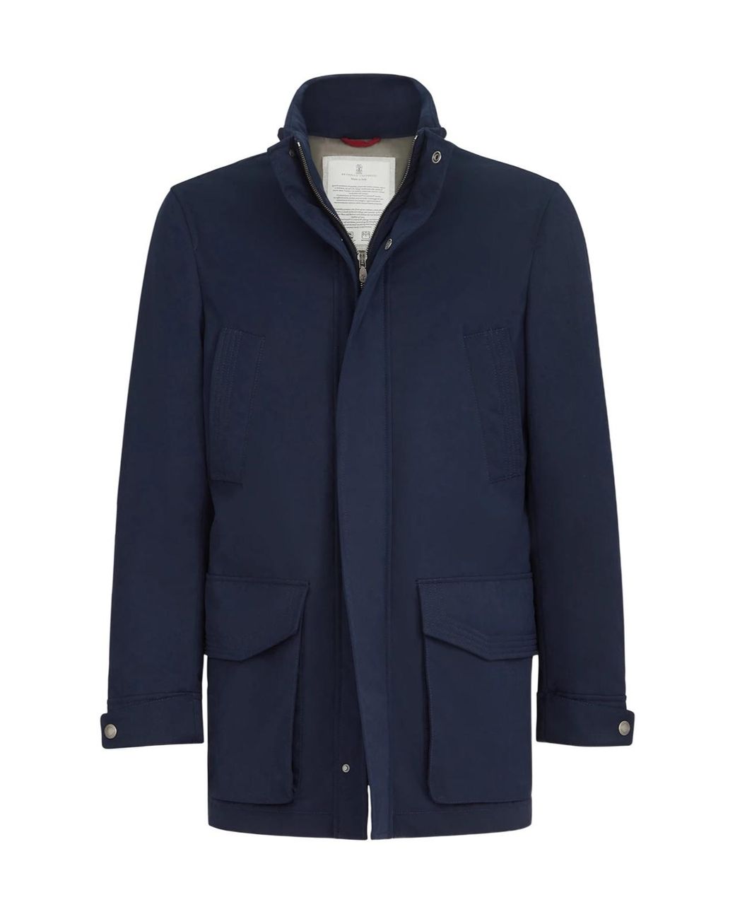 Brunello Cucinelli Blue Water-Resistant Microfiber Parka With Thermore Padding And Packable Hood for men
