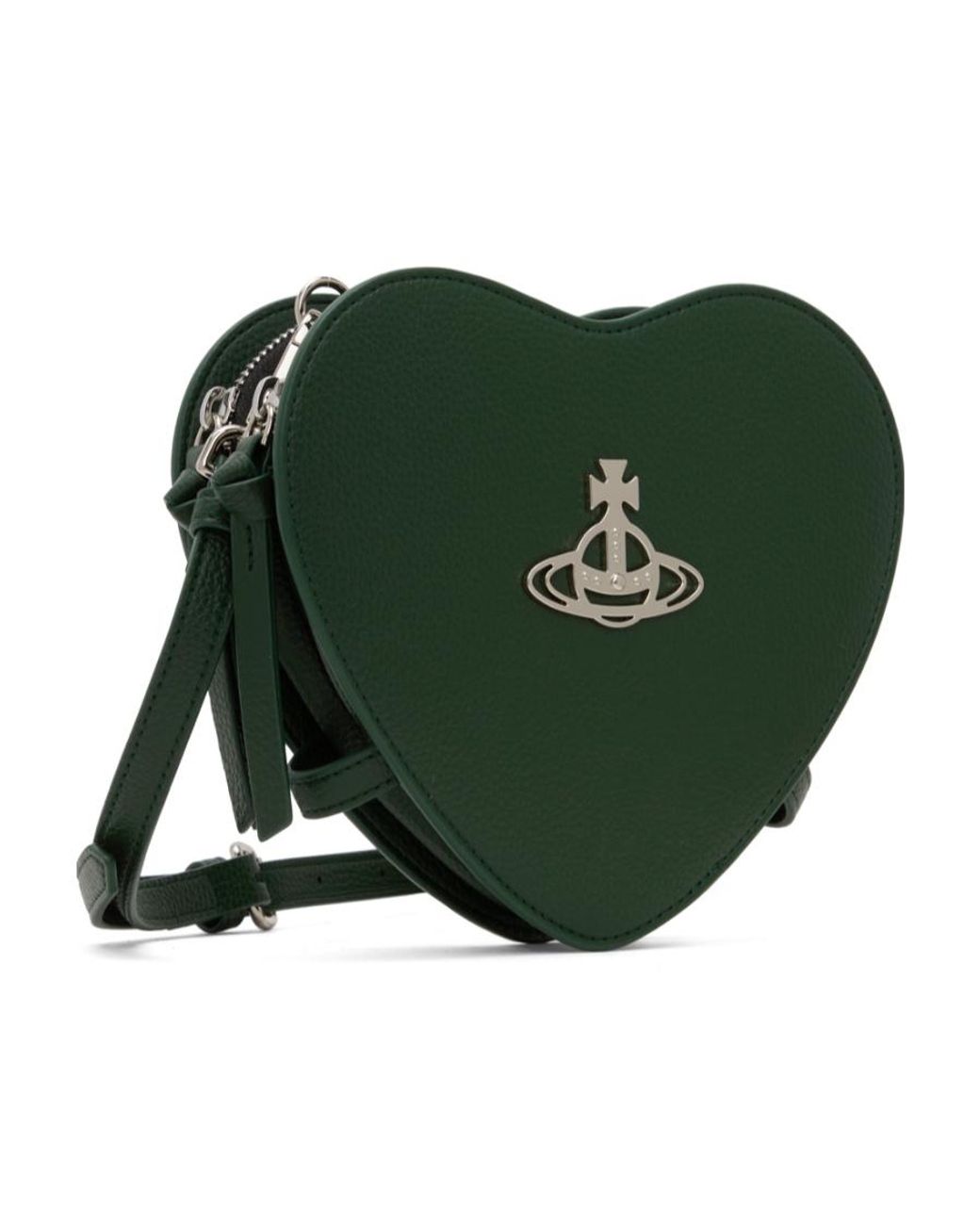 Vivienne Westwood Green Louise Heart-Shaped Shoulder Bag