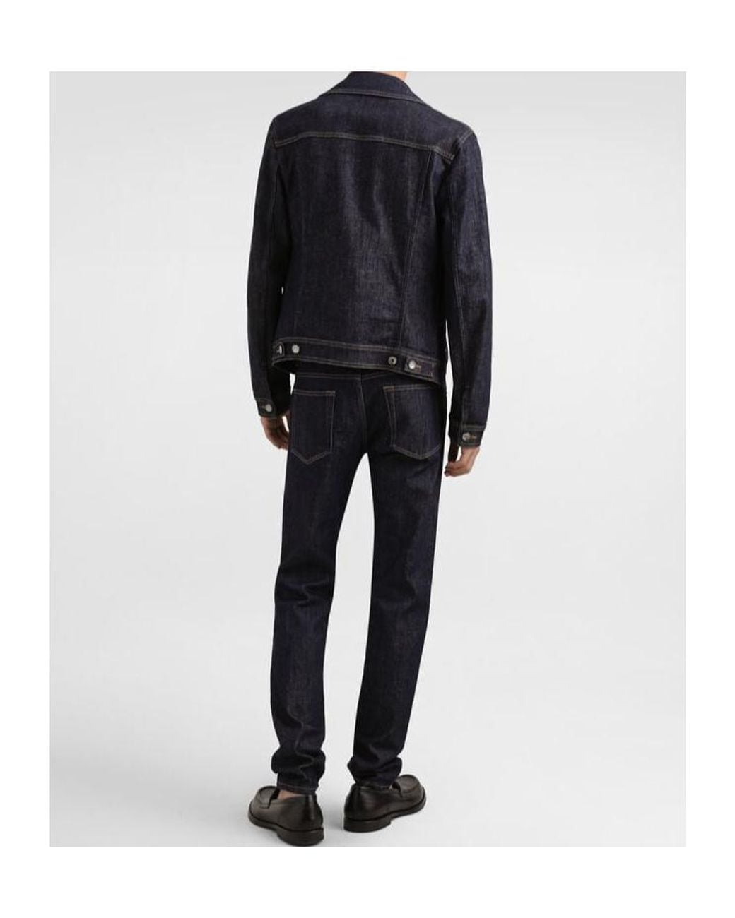 Dolce & Gabbana Blue Heraldic Patch Skinny Jeans for men