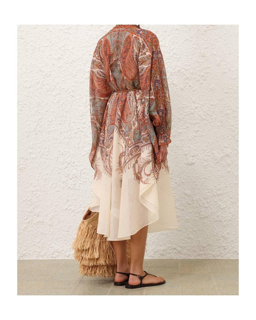 Zimmermann Multicolor Rhiannon Belted Midi Dress